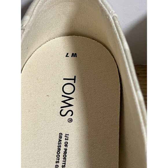 Toms Classic Alpargata Slip On Shoes Womens Size 7 Beige Light Camo Canvas Flats - Picture 7 of 10